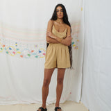 SUNDOWNER CAMI, TAN SILK