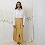 SWATANTRA CROPPED SHIRT, WHITE COTTON POPLIN