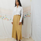 SWATANTRA CROPPED SHIRT, WHITE COTTON POPLIN