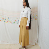 SWATANTRA CROPPED SHIRT, WHITE COTTON POPLIN