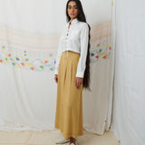 SWATANTRA CROPPED SHIRT, WHITE COTTON POPLIN