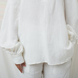 KURTA SHIRT, WHITE COTTON LINEN