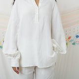 KURTA SHIRT, WHITE COTTON LINEN