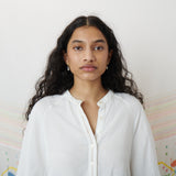 KURTA SHIRT, WHITE COTTON LINEN