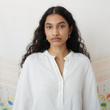 KURTA SHIRT, WHITE COTTON LINEN