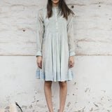 RUFFLED SHIRT DRESS, LIME GREEN - SAAKI