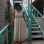 COLOR BLOCK DRESS SLEEVELESS, WHITE - SAAKI
