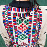 VINTAGE EMBROIDERY BOMBER JACKET, MINT/BROWN/GREEN SILK - SAAKI