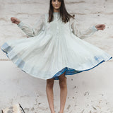 RUFFLED SHIRT DRESS, LIME GREEN - SAAKI
