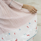 PLEAT DRESS, RED\WHITE CHECKED - SAAKI