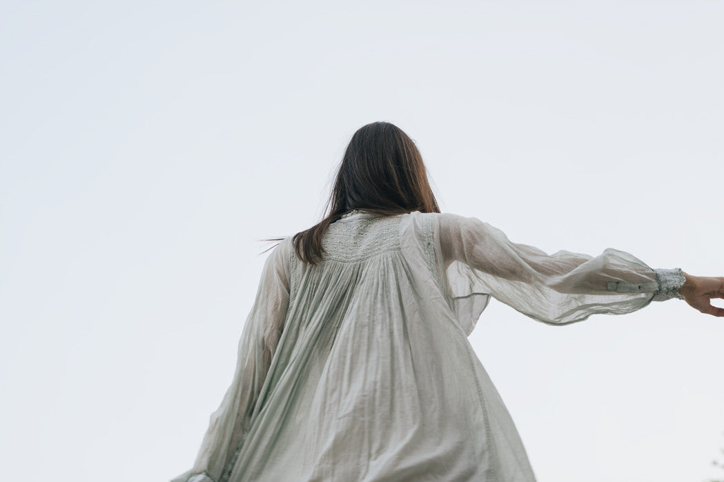 RUFFLED SHIRT DRESS, LIME GREEN - SAAKI