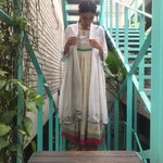 JAMDANI COAT DRESS, WHITE // BLACK - SAAKI
