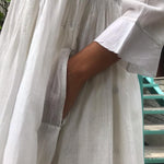 JAMDANI COAT DRESS, WHITE // BLACK - SAAKI