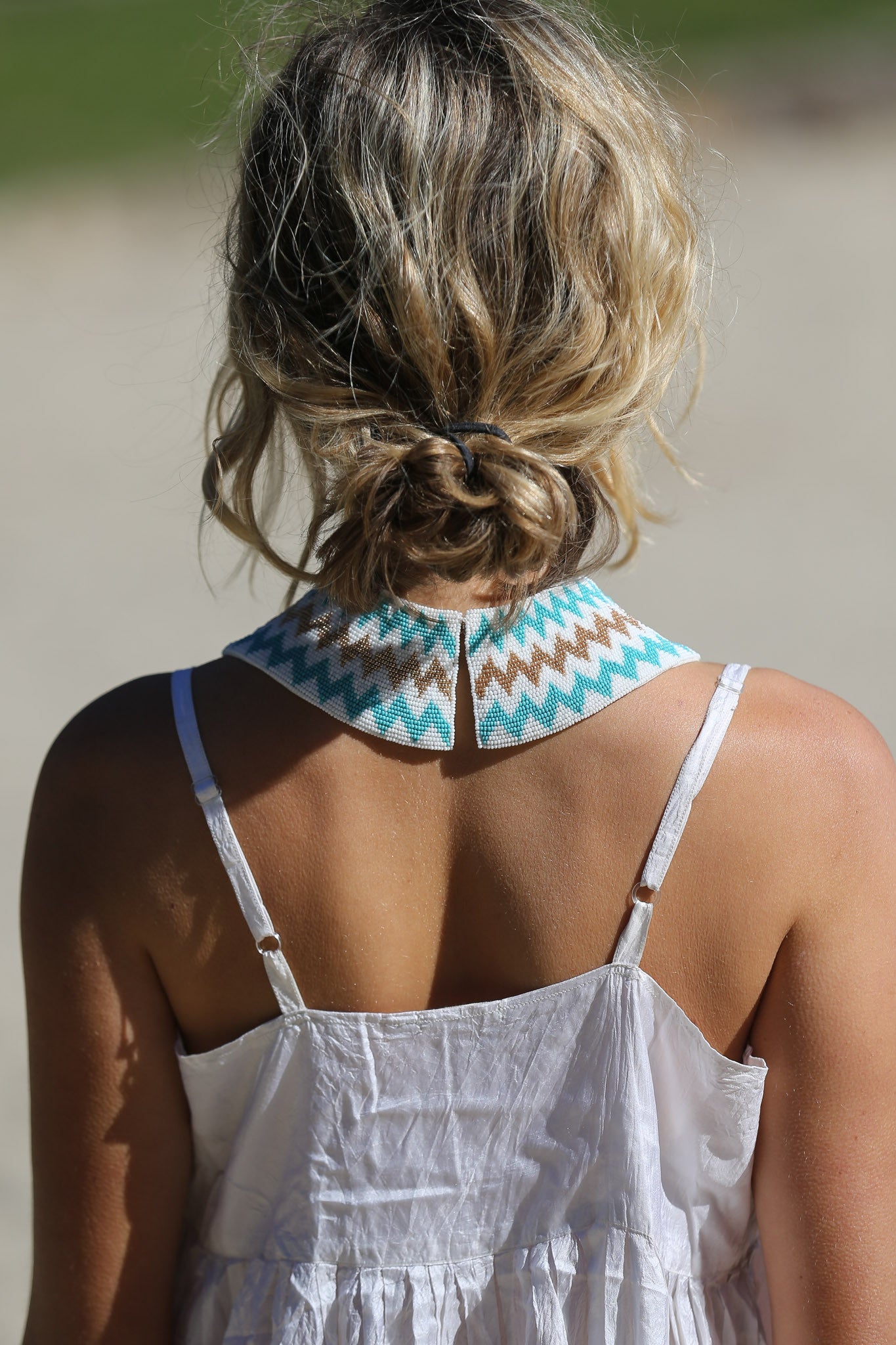 BEADED STATEMENT CHOKER,  SILK MULTICOLOR - SAAKI