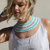 BEADED STATEMENT CHOKER,  SILK MULTICOLOR - SAAKI