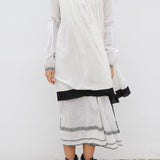 CHECK SHIRT DRESS, IVORY/BLACK HANDWOVEN - SAAKI