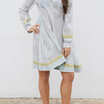 ROMILLA SHIRT DRESS, STRIPE WHITE/BLUE - SAAKI