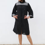 MASAMI JACKET DRESS, BLACK HANDWOVEN - SAAKI
