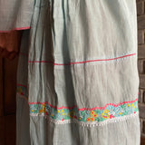 MUSLIN DRESS, BLUE CHIKANKARI - SAAKI