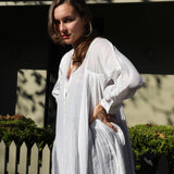 NEON STITCHED WHITE DRESS, WHITE // NEON