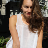 PRIYA SLIP DRESS, WHITE JAMDANI