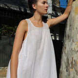 PRIYA SLIP DRESS, WHITE JAMDANI