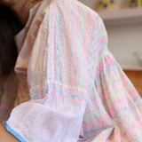EMBROIDERY BLOUSE, NEON MULTI COLOR