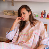 EMBROIDERY BLOUSE, NEON MULTI COLOR