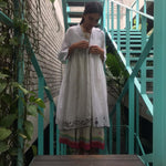JAMDANI COAT DRESS, WHITE // BLACK - SAAKI