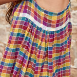 CHECKED MAXI DRESS, VIOLET/YELLOW - SAAKI