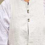 EMBROIDERY WAISTCOAT, IVORY - SAAKI