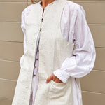 EMBROIDERY WAISTCOAT, IVORY - SAAKI