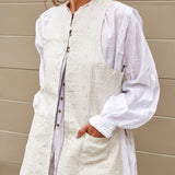 EMBROIDERY WAISTCOAT, IVORY - SAAKI