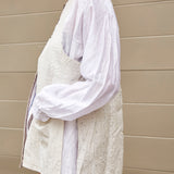 EMBROIDERY WAISTCOAT, IVORY - SAAKI