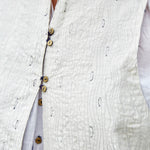 EMBROIDERY WAISTCOAT, IVORY - SAAKI