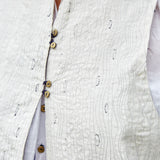 EMBROIDERY WAISTCOAT, IVORY - SAAKI