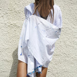 TASSEL POMPOM SCARF, WHITE BLUE GREEN JAMDANI - SAAKI
