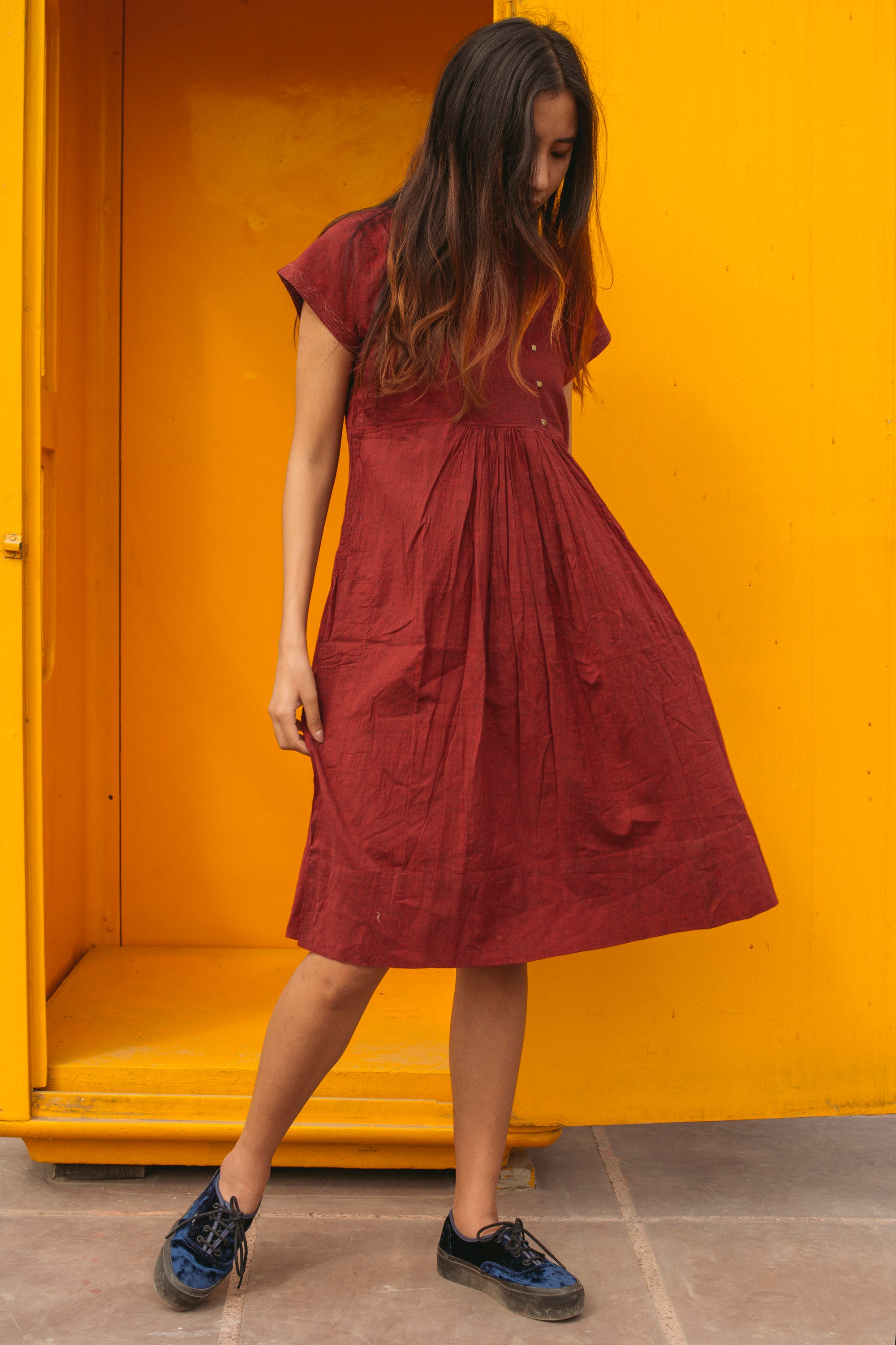 KIMONO DRESS, RED - SAAKI