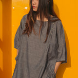 KIMONO SHIRT, GREY - SAAKI