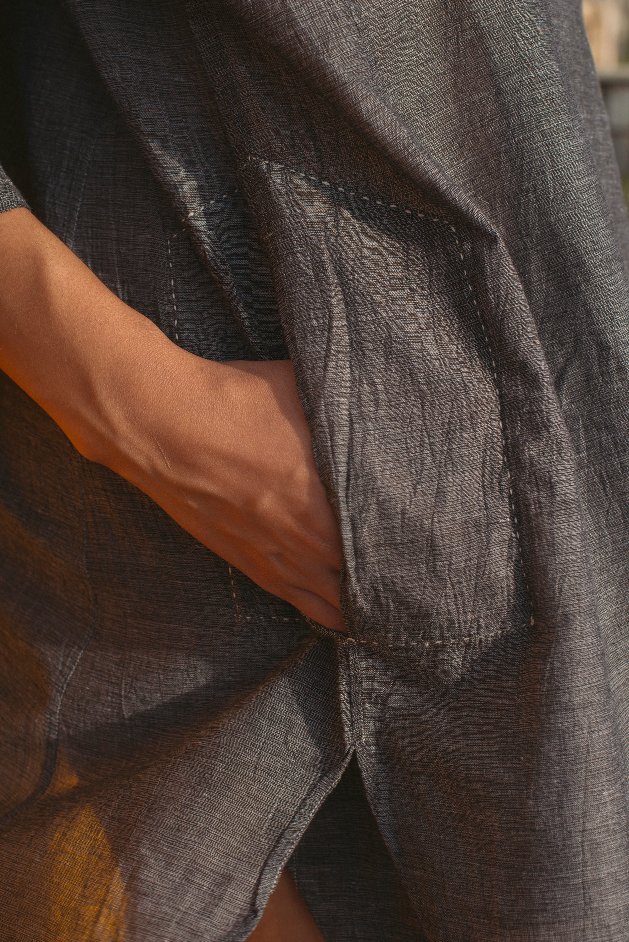KIMONO SHIRT, GREY - SAAKI