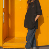 KIMONO SHIRT, BLACK - SAAKI