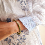 BOTANIC BLOCK PRINT DRESS, BLUE // WHITE - SAAKI