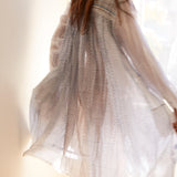 BOTANIC BLOCK PRINT DRESS, BLUE // WHITE - SAAKI