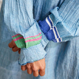 RUFFLE SHIRT DRESS, LIGHT BLUE - SAAKI