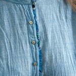 RUFFLE SHIRT DRESS, LIGHT BLUE - SAAKI