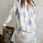 RUFFLE SILK BLOUSE, WHITE // INDIGO BOTANIC - SAAKI