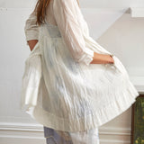 SINGLE BUTTON BLOUSE, WHITE SHEER - SAAKI