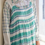 STRIPE MAXI DRESS, GREEN/WHITE - SAAKI