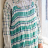 STRIPE MAXI DRESS, GREEN/WHITE - SAAKI