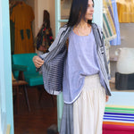 STRIPE BLAZER, GREY - SAAKI